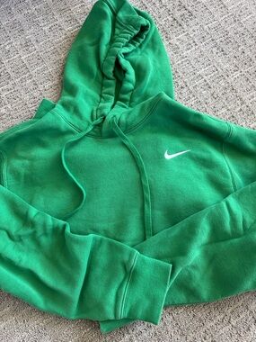 Nike Bright Green Pullover Hoodie with White Swoosh